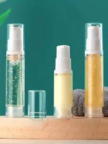 1个真空泵瓶乳液眼霜粉底旅行瓶迷你化妆品样品包装便携式化妆工具 - 無色 - 查看 1