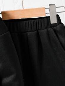 Tween Girls' Cartoon Print Thermal Hoodie And Sweatpants Set - Black - View 5