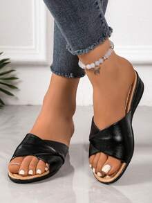 Sandales compensées d'été pour femmes en grandes tailles, nouvelles sandales mi-talon mode Glissant confortables et antidérapantes pour mères