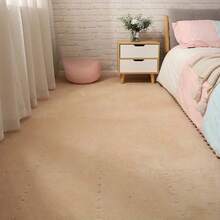 24 块毛绒拼布地毯，蓬松床边地毯，拼图泡沫地垫，方形飘窗垫，美观的房间装饰，适用于客厅、卧室、榻榻米、游戏室，11.81*11.81 英寸，可水洗可修剪，四季皆宜