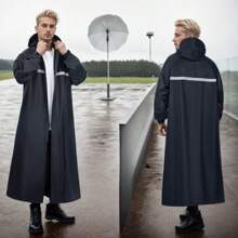 Hochwertiger modischer Regenmantel, verdickter Regenmantel, ganzkörper Regenmantel, wasserdicht und windabweisend Regenjacke für Herren und Damen, multifunktionaler Regenponcho für Outdoor-Aktivitäten wie Radfahren, Reisen, Klettern, wasserdichter Regenmantel in Große Größen, schwarzer Regenmantel, Regenumhang für Erwachsene, Mode-Regenmäntel für Outdoor-Einsatz