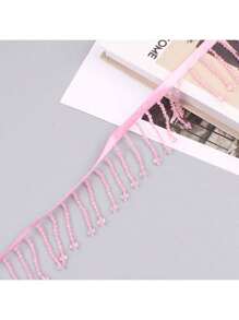 1 Peça Acessório Decorativo Feito à Mão com Pingente de Cristal, Borla de Contas, Renda, DIY para Roupas, Saia de Palco, Cortina Doméstica, Toucado, Vestido de Dança Latina, Decoração de Costura