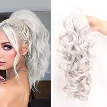 Brown Water Ripple Synthetic Ponytail Hair Tie Synthetic, Heat-Resistant, Fluffy Curly Hair, Adjustable Claw Clip, Daily Use, Holiday Occasions - Multicolor - View 8