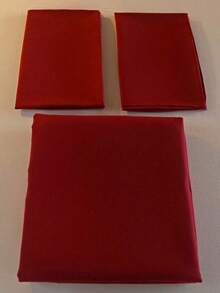 Juego de ropa de cama de 3 piezas de unicolor: suave y cómodo, adecuado para dormitorio, hotel, dormitorio y decoración navideña - Rojo - Ver 7