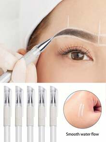 30/12件套眉妆工具套装，包含眉形模板、定位线、白色记号笔、眉形塑形模板、一次性尺子贴纸、设计定位辅助模板、化妆工具、纹身定位图模板，适用于专业化妆、美容院、纹身用品，是美容院必备、赠品、旅行、经济实惠的旅行必备品。 - 彩色 - 查看 4