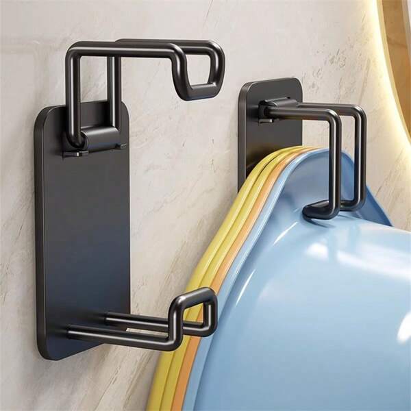 Faltbarer, nicht perforierter Waschbeckenständer, wandbehangener Waschbeckenhalter, Küche, Badezimmer, hängender Waschbeckenhaken mit leichtem Kratzer