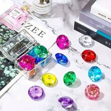 10/100 件混合装海盗宝藏珠宝闪闪发光的钻石巨型亚克力大号假宝石花瓶填充物万圣节多色塑料宝石生日派对桌面散布装饰海盗派对礼物潜水宝石泳池玩具 - 彩色 - 查看 5