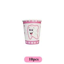 1/6/10/20pcs First Tooth Theme Party Disposable Pink Paper Plates, Cups, Napkins, Gender Reveal Party Tableware, First Tooth Party Decorations, Birthday Anniversary Party Decorations - Multicolor - View 13