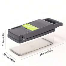 1 套多功能切碎机、带容器的食物切碎机、厨房蔬菜洋葱切碎切片机、土豆切丝器沙拉切碎机不锈钢蔬菜切片机、带可更换刀片的手动食物切碎机、手持式切片机和切片机、带容器的洋葱切片机