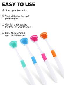 Tongue Scraper Oral Hygiene Tool Instant Fresh Breath Deep Tongue Cleaning Reusable Oral Cleaning Brush Solve The Problem Of White Tongue Travel Tongue Scraper Daily Oral Care Kit - White - View 5