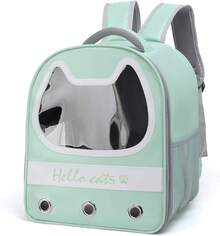 Zaino Pet Space Capsule, adatto a gatti e cuccioli di piccola e media taglia, con spallacci trasparenti, traspiranti e resistenti al calore, ideale per viaggi, escursioni e campeggio (verde)