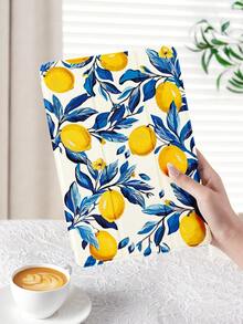 1pc Lemon, Leaves Print Tablet Sleeve With Pencil Slot, Anti-Drop, Sleep/Wake Compatible, Fits , And IPad - Multicolor - View 3