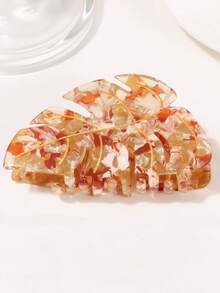 1/2pcs Acetate Leaf Design Hair Claw Clip, Elegant Versatile Fashionable Cute Shark Hair Claw For Daily Wear And Use - Leaves - View 6