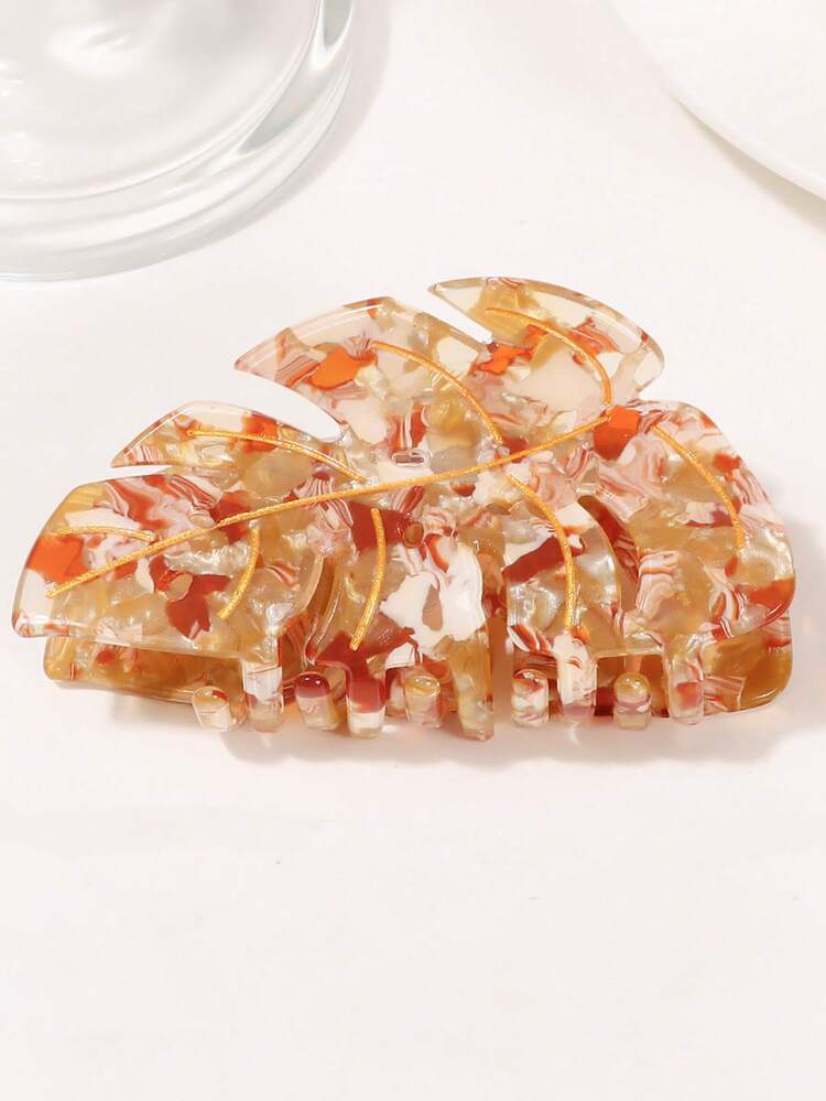 1 chiếc kẹp tóc bằng axetat hình lá, kẹp tóc thời trang và dễ thương dùng hàng ngày và chăm sóc cá nhân, kẹp tóc dopamine, kẹp hàm, kẹp tóc, kẹp cài tóc, phụ kiện tóc dễ thương, kẹp càng cua mùa thu đông cho trang phục đi nghỉ mát, mùa hè, đi biển dành cho nữ - Lá - Xem 6