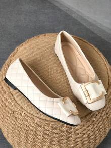 WHDXY 女式方头蝴蝶结法式平底鞋，柔软舒适休闲乐福鞋，时尚一脚蹬平底鞋，百搭春季正装鞋 - 杏色 - 查看 2