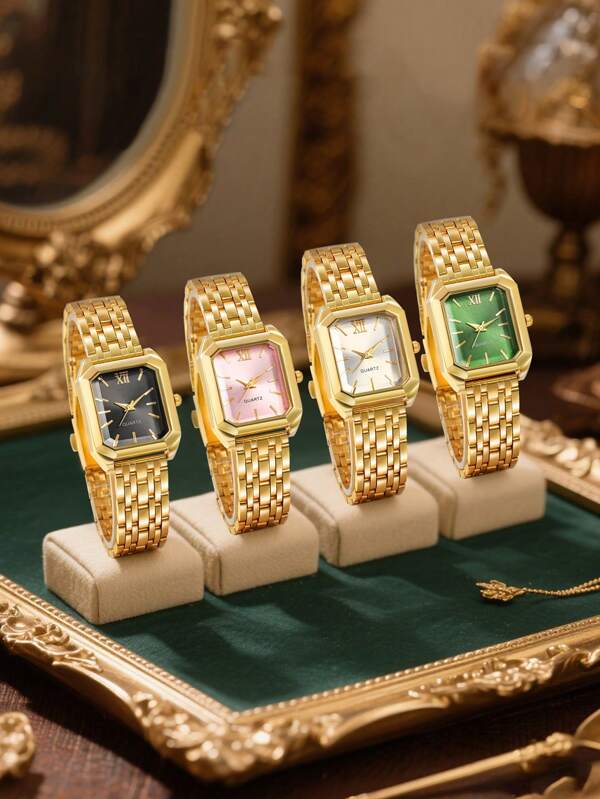 1pc Women's Watch Combo Vintage,Fashion,Classic Square Quartz Watches,Suitable For Daily Wear,Back To School Season,Graduation Season,Thanksgiving,Couple,Best Gift