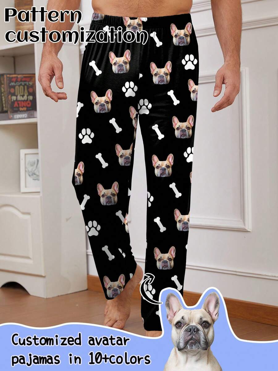 Quần ngủ nam Printstory in hình mặt chó theo yêu cầu, quần ngủ in ảnh thú cưng cá nhân hóa, nhiều màu sắc, dễ thương, đáng yêu, đơn giản, hài hước, tùy chỉnh, độc đáo, được thiết kế riêng, cá nhân hóa, quà tặng lý tưởng cho nam, quà tặng lý tưởng cho nữ, bạn trai, bạn gái, gia đình, bạn bè, người yêu, mùa thu, mùa đông, trang phục đêm giao thừa.