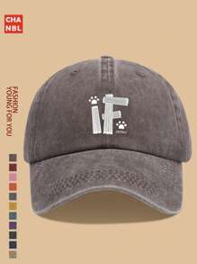 1 Stück lustiger Baseball Cap mit "IF"-Aufdruck, Hundepfoten-Motiv und "Life Is OK"-Grafik, schwarze Papa-Trucker-Mütze, atmungsaktiv und komfortabel in Unifarbe, Retro-Softtopmit gebogenem Schirm, unisex, Vatertagskappe, verstellbare Größe, vielseitig einsetzbare Persönlichkeit, lässiger Outdoor-Zubehör für Fahrrad, Sport und Party, einzigartiges Geschenkidee für Familie und Freunde