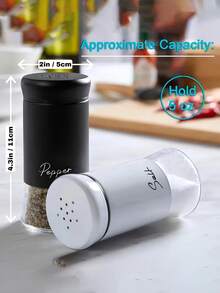 Bộ 2 lọ đựng muối và tiêu, bao gồm lọ đựng muối đáy thủy tinh trong suốt, lọ đựng muối và tiêu bằng kim loại dễ vệ sinh, hộp đựng gia vị, lọ đựng gia vị bằng thủy tinh, hộp đựng lọ gia vị, vật trang trí hoàn hảo cho nhà bếp và bàn ăn, lọ gia vị giúp tăng thêm hương vị cho các bữa ăn tại nhà. - Nhiều màu - Xem 5