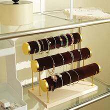 Lyxigt smyckesställ för klockor, armband, armband och accessoarer, guldfärgat för kvinnor, förvaringsorganisatör, resetillbehör, tillbaka till skolan, studenthem - Multifärgad - Visa 5