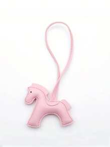 1 件奔腾的骏马和狗钥匙扣 - PU 皮革马术吊饰，14 种颜色（绿色、黑色、粉色、蓝色、黄色、白色、棕色、红色、橙色、棕色、深蓝色、深棕色、黑色、紫色、酒红色） - 可调节钥匙、包包、手机链带 - 情人节男女礼物 - 可与背包搭配