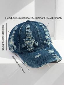1 Chiếc Mũ Lưỡi Trai Denim Cổ Điển Đã Giặt Cũ, Mũ Snapback Thời Trang Thường Ngày Cho Cả Nam Và Nữ, Chống Nắng & Thoáng Khí - Nhiều màu - Xem 7