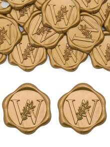 30/50pcs Letter Wax Seal Stickers, Gold Foil Self-Adhesive Wax Seal Stickers, Envelope Sealing Stickers, Gold Foil Stickers, Suitable For Thanksgiving Cards/Gift Wrapping/Wedding Engagement Party Invitations, Birthday Parties, Christmas And Other Occasions. - Bronze - View 23