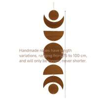 1pc Vintage Sun & Moon Wooden Wall Hanging Decor, Handmade Wooden Slice Craft Item, Home Decoration, Ramadan Decoration - Wood Color - View 7