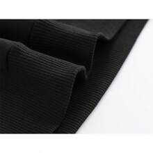 小女孩中大童小童卫衣可爱简约休闲印花长袖卫衣秋冬圆领卫衣女童卫衣长袖上衣 - 黑色 - 查看 7