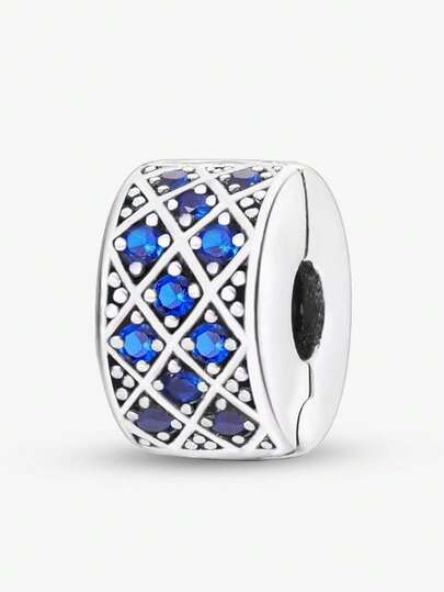 1Pc Fashionable Blue Devil's Eye Charm Bead Fit For Women Bracelets Bangles DIY Jewelry Making And Daily Outfit Matching Jewelry Decoration For Girls