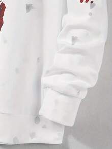 Áo Hoodie Nam Màu Trắng Họa Tiết "Tôi Ổn" với Hình Vệt Máu Đỏ - In 3D, Áo Pullover Phong Cách Đường Phố Thường Ngày Có Túi, Tay Dài Mùa Xuân Thu, Nhẹ Và Thoáng Khí, Áo Hoodie Cỡ Lớn Thích Hợp Làm Quà Tặng Bạn Trai, Thể Thao Ngoài Trời Và Du Lịch. - Nhiều màu - Xem 3