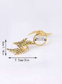 4-20pcs Metal Leaf Napkin Rings, Wheat Napkin Holders For Wedding, Christmas Party, Banquet