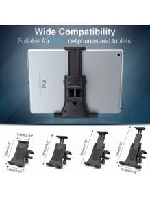 1pc Untoom Adjustable Bike & Treadmill Tablet Holder - Secure Clamp Stand For 4-12 Inch Devices, IPad & Mobile Phones, Black Handlebar Mount With Stable Suction Base, 360° Rotation & Ergonomic Grip For Indoor Workouts, Gym Equipment Accessory, Stationary Exercise Bike, Sleek Design, Durable Construction, Sturdy Clamp, Home Workout, Compact Design, Reinforced Base, Fitness Enthusiasts