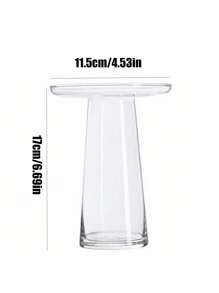 1 件装 T 型玻璃花瓶简约家居装饰水培干花花盆