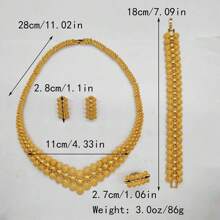 5pcs Middle Eastern Bridal Jewelry Set Necklace Earrings Ring Bracelet Accessory