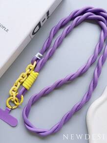 1pc Long Lanyard Strap, Crossbody Phone Holder, Suitable For Outdoor Activities, Features: Speaker, Sturdy Chain, Multiple Braided Thick Cord