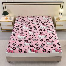 Sanrio [Hello Kitty Soft Blanket] Hello Kitty Sanrio 1pc Flannel Blanket - Soft & Comfortable, Contemporary Style, Multipurpose, Digital Print, Knitted Polyester, Ideal For Sofa & Travel