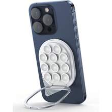 Suction Cup Phone Mount Magsafe Phone Grip With Pull Ring Phone Suction Grip For IPhone  Android Cell Phone Grip Holder For Creators Selfies Fitness White - White - View 8