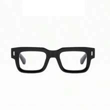 1pc Men Thick Frame Retro Rectangular Glasses, Classic University Style For Selfie, Computer, Gaming Back To School Fashionable Preppy School Look