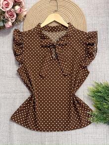 olinka modas Olinka Fashion Tank Top With Ruffle Sleeves And Tie Front - quán cà phê bolinha - Xem 1