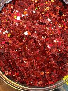 Holographic Flocked Glitter 10g Bag Each - Red - View 2