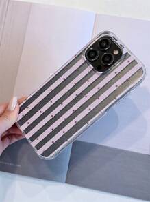 Retro Stern Streifen Muster weiche Schutzhülle kompatibel mit iPhone 16 15 14 13 11 12 Pro Max Plus Ins-stylischer Bling Glitzer klarer Paar-Geschenk-Hülle