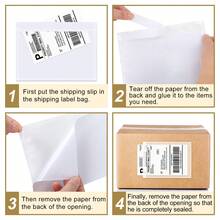 100PCS Shipping Label Sleeves, 7.5" X 5.5" Packing Slip Pouches, Packing List Envelopes/Shipping Label Envelopes For Mailing, Packing List, Packaging, Protective Documents - White - View 3
