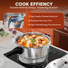 4Qt Aluminum Pressure Cooker, Pressure Pot,Compatible With Both Gas And Induction Stoves, Comes With A Release Valve And Multiple Protections, Plus A Canning Rack - 銀色 - 查看 5