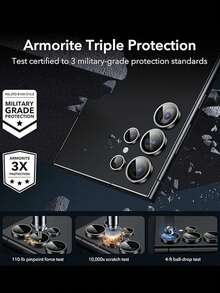 Single Lens Tempered Glass Screen Protector For Galaxy S25 Ultra, Ultra-Thin Tempered Glass With Aluminum Alloy Frame, Compatible With Galaxy S25 Ultra Phone Case, Full Coverage Anti-Water, Anti-Shock, Anti-Fall, Anti-Scratch, Anti-Fingerprint