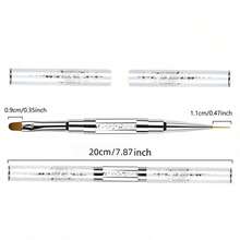 双头美甲笔，法式美甲及延长胶线笔，带水钻手柄，美甲沙龙专用美甲设计工具 - 白色 - 查看 5