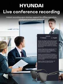 HYUNDAI HY-C8 AI Smart Glasses Bluetooth Earphones, Smart Translator, Cross-Language Communication Voice Assistant, Real-Time Translation, Meeting Records, Superb Battery Life, Low Latency Music & Calls, Wireless Glasses Earbuds For Business & Travel