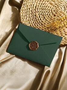 5/20pcs Vintage Envelopes & Invitations Cards, Linen Pattern Cards With Wax Seal Stickers, Suitable For Wedding, Birthday Party, Anniversary - Set - View 4