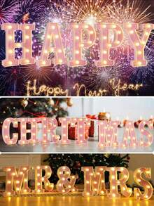 1 pezzo Lettera luminosa a LED rosa brillante, luce notturna a batteria con alfabeto inglese e numeri, luce calda, ottima per proposte, decorazioni per matrimoni, regali di Natale, camere da letto di ragazze, hotel, feste, decorazione di ristoranti, compleanni, matrimoni e Natale