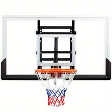 54 Inch Wall Mounted Basketball Backboard, Adjustable-Height And Rim Basketball Hoop, Outdoor Wall Mount Basketball Hoop For Gyms Schools - 54英寸 - 查看 10